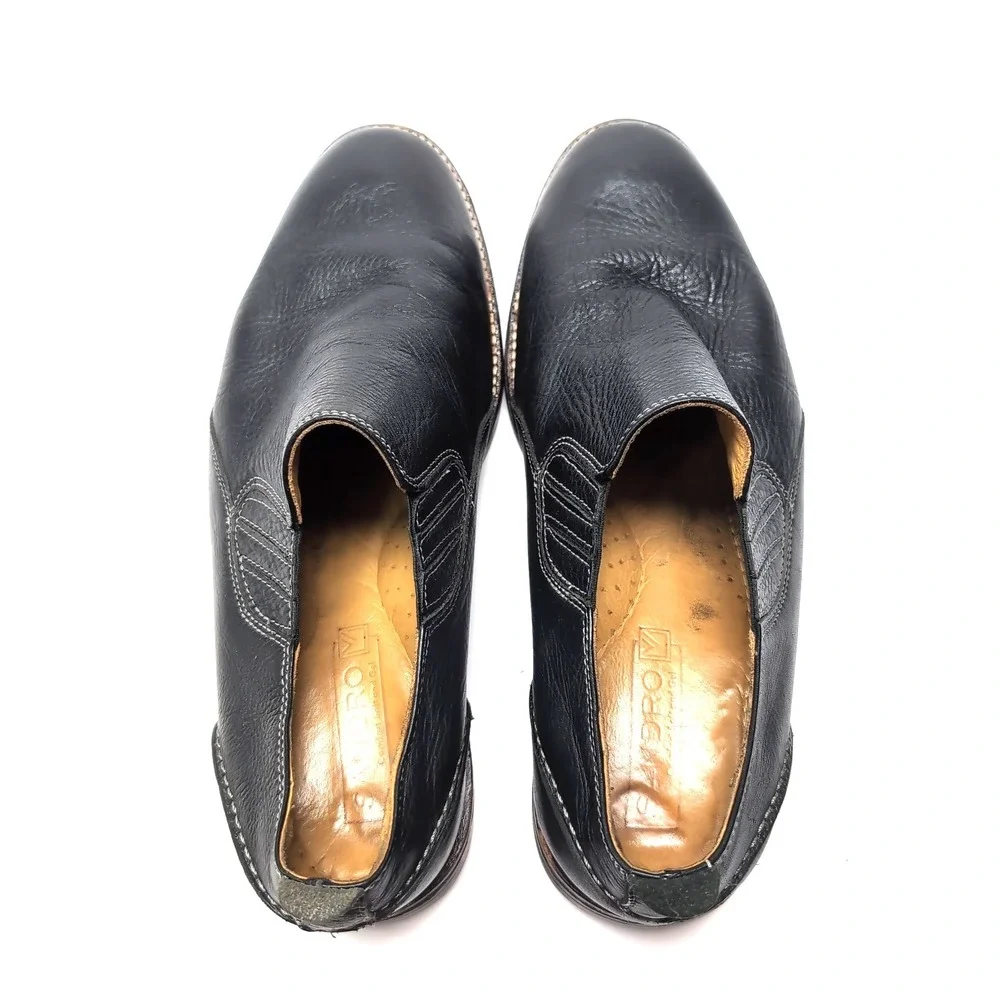 Sandro Moscoloni Leather Slip-On Low Ankle Boots Mens 10 Black‎ Comfort Shoes
